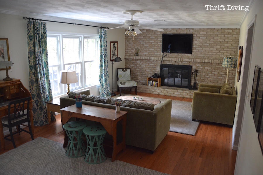 Cozy Family Room Makeover - Thrift Diving Blog - 8688