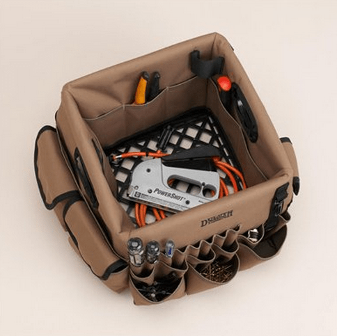 Duluth Trading Company tool organizer - Open at the bottom so nails and small things will fall out
