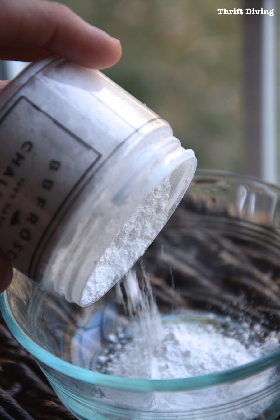 Should you make your own DIY chalk paint - pour in the chalk powder to a bowl