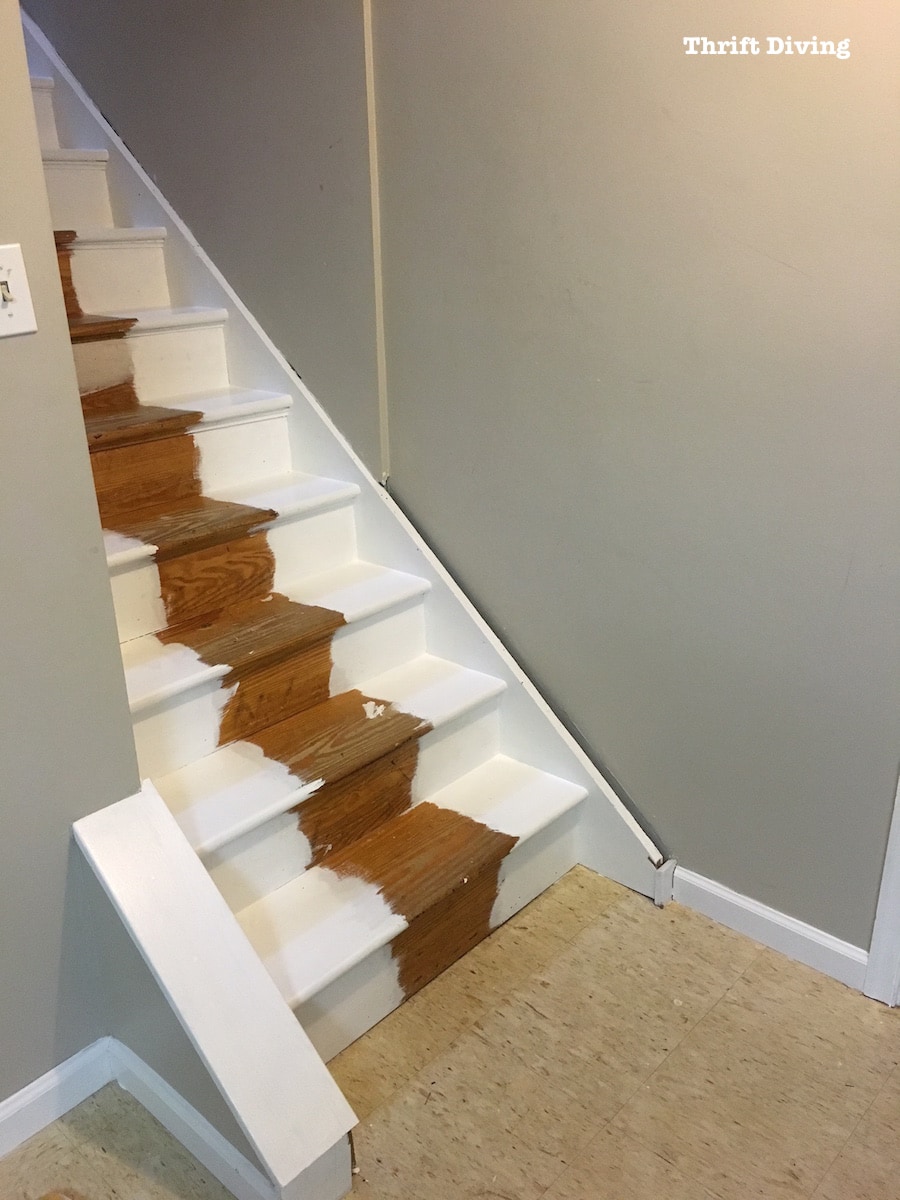 DIY Painted Stairs Makeover - Thrift Diving Blog 2