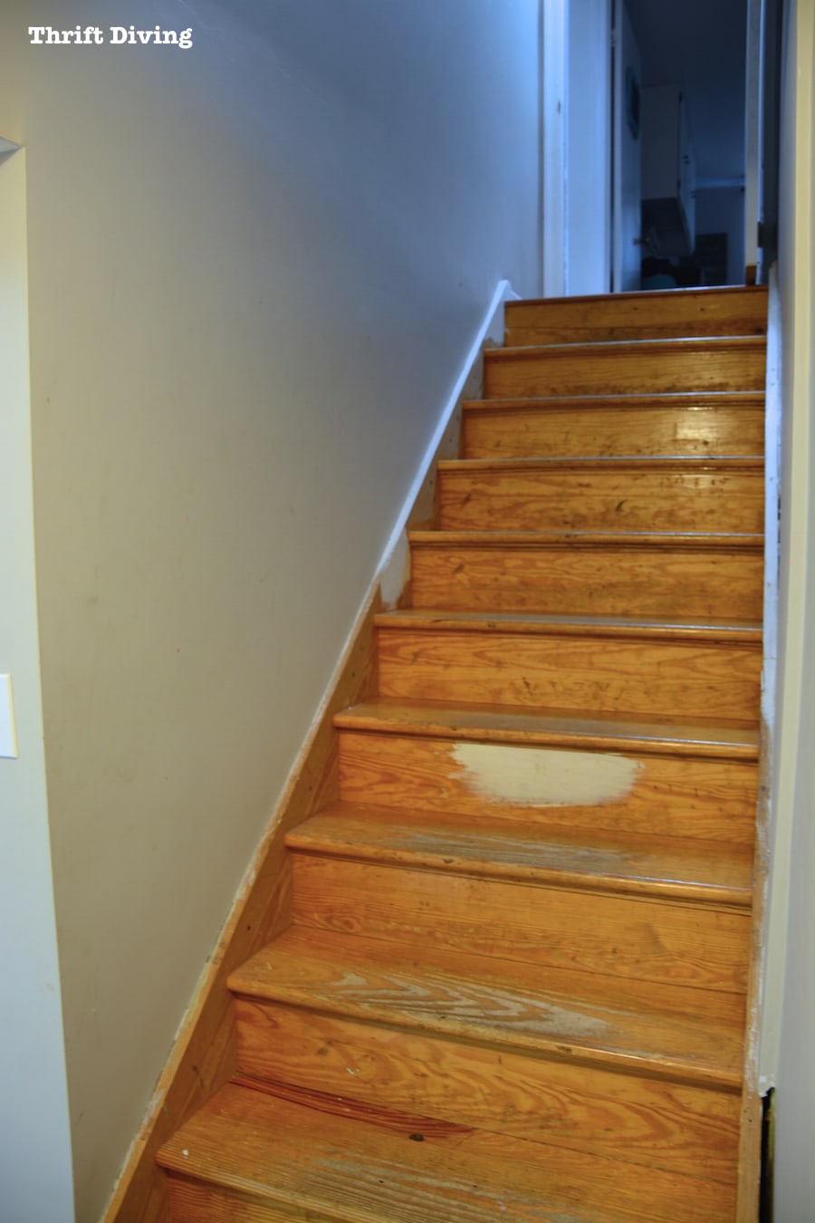 DIY Painted Stairs Makeover - Thrift Diving Blog - 794