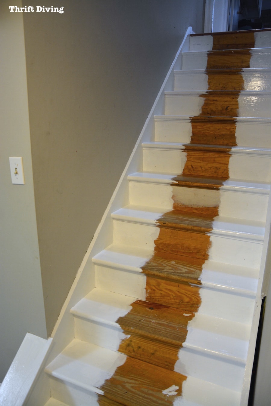 DIY Painted Stairs Makeover - Thrift Diving Blog - 827