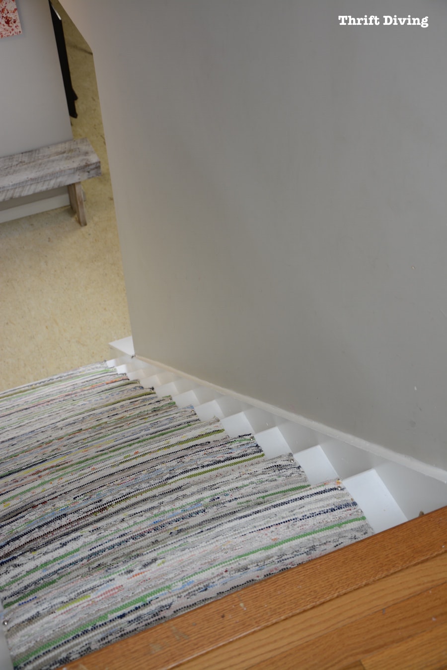 DIY Painted Stairs Makeover - Thrift Diving Blog - 911