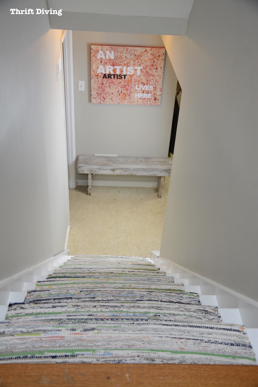 DIY Painted Stairs Makeover - Thrift Diving Blog - 914