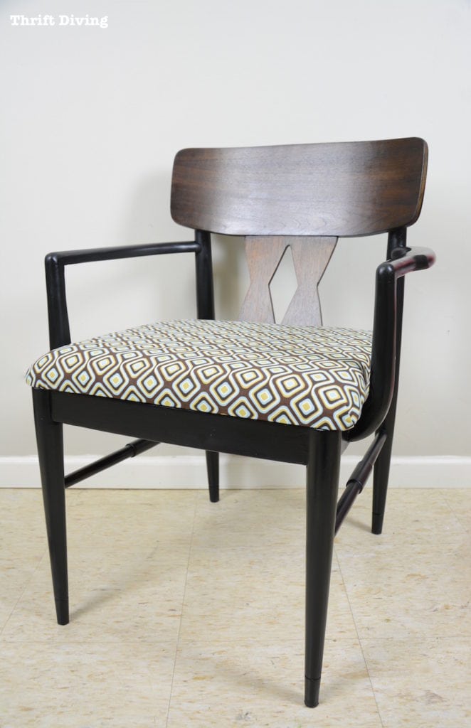 Mid-century modern chair makeover with old thrift store chair