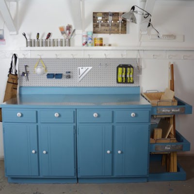 Upcycled Workstation With DIY Scrap Wood Storage
