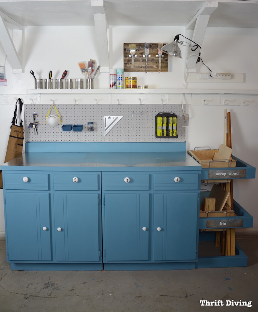 Upcycled Workstation With DIY Scrap Wood Storage