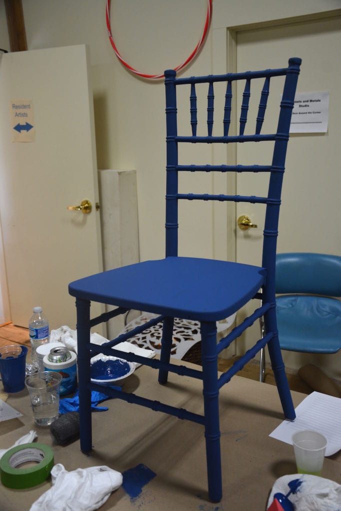 Furniture Painting Classes-Aubusson Blue chair