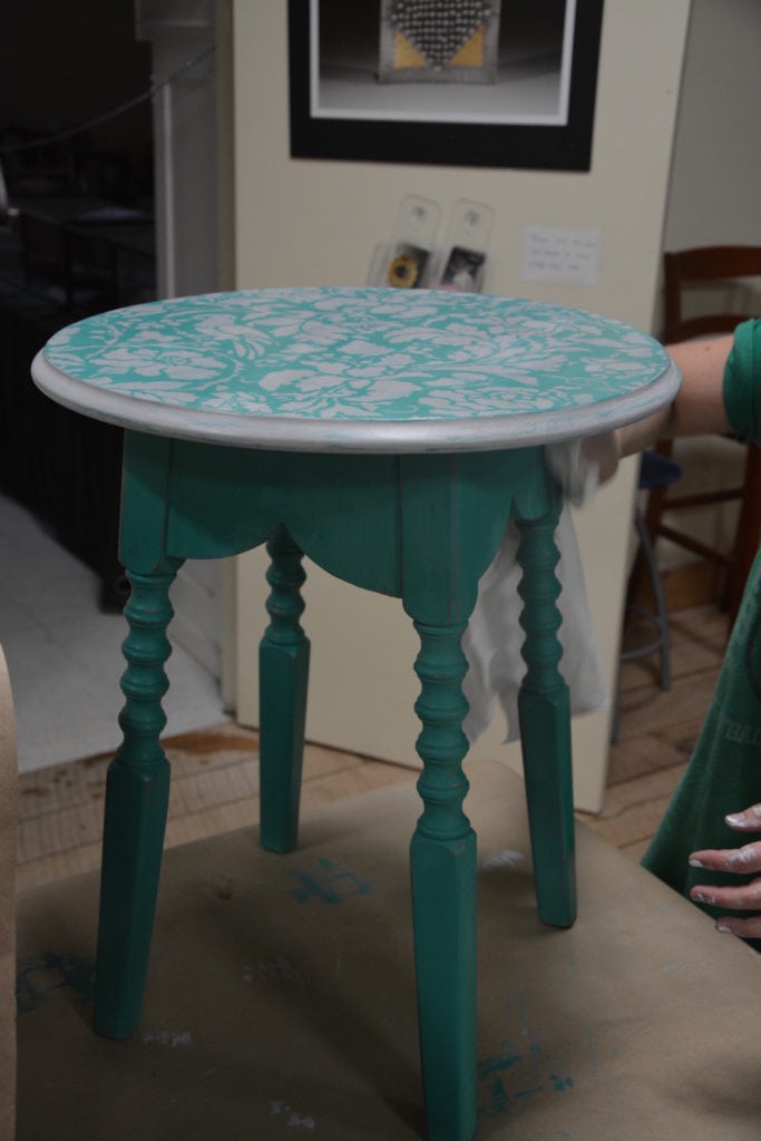 Furniture Painting Classes-Florence and Paris Gray with light distressing