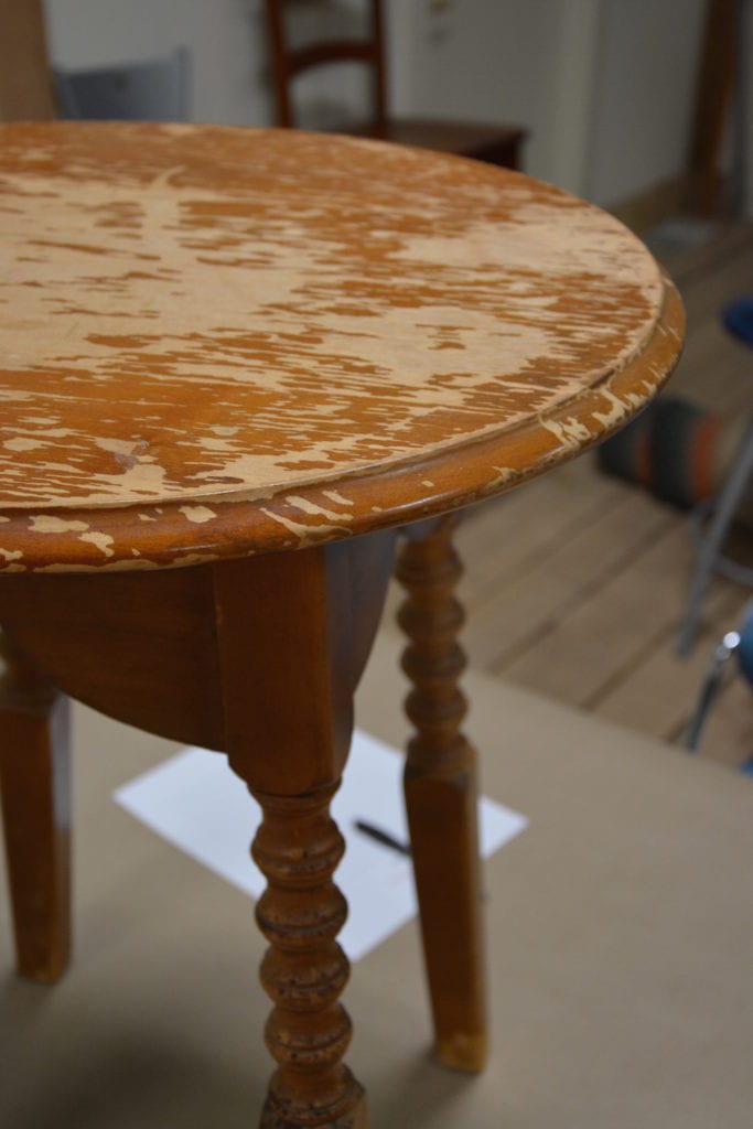 Furniture Painting Classes-chipped side table