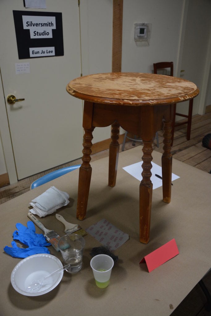 Furniture Painting Classes-thrifted table BEFORE painting class2