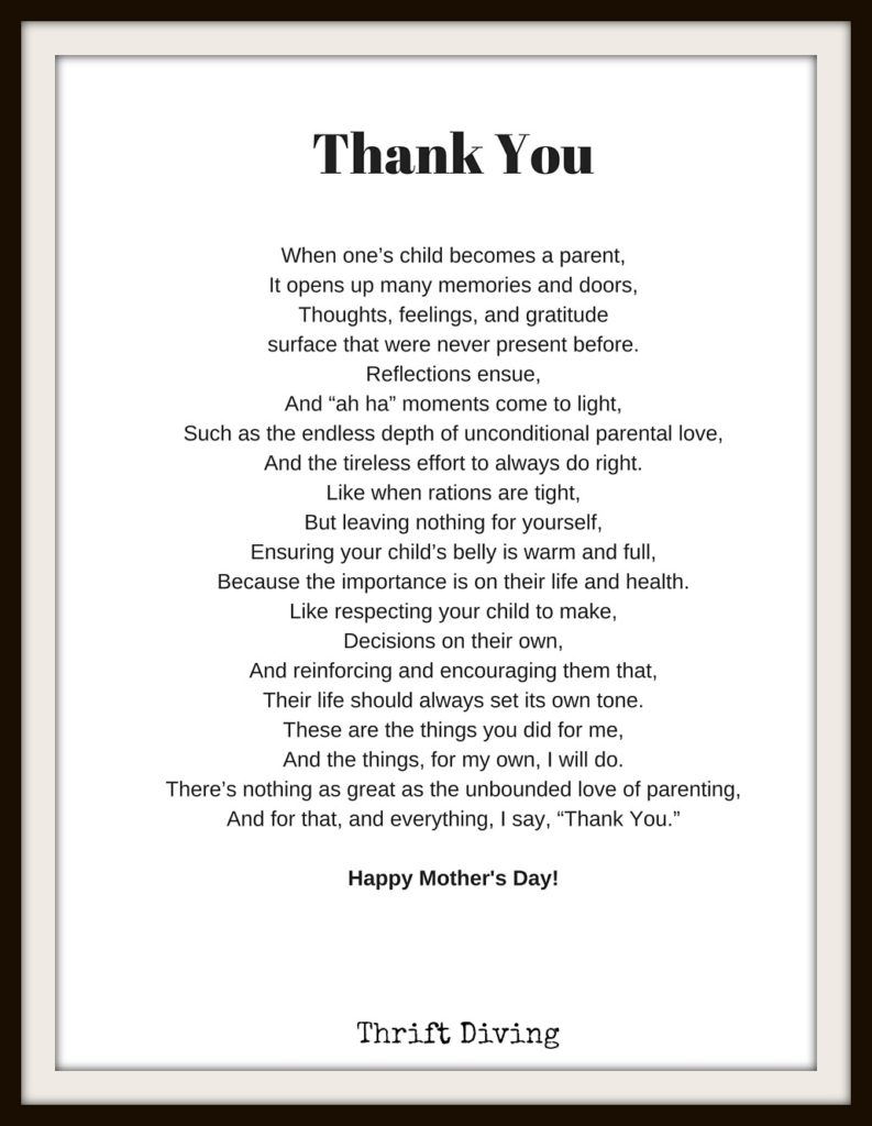 Mother's Day Poem Ideas - Thrift Diving