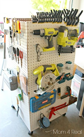 Create a portable storage caddy in your garage to easily access tools and materials during projects!
