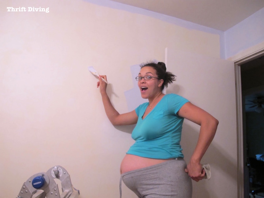Tween Boys Blue Bedroom Makeover - Pregnant mom making over boys bedroom! | Thrift Diving