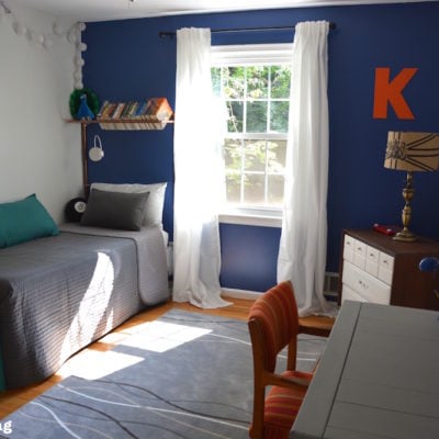 BEFORE & AFTER: Boy’s Blue Accent Wall Bedroom Makeover!