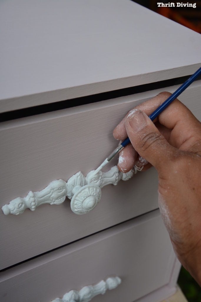How to Make Furniture Appliques with Clay Molds - Touch up imperfections with a small paint brush.- Thrift Diving