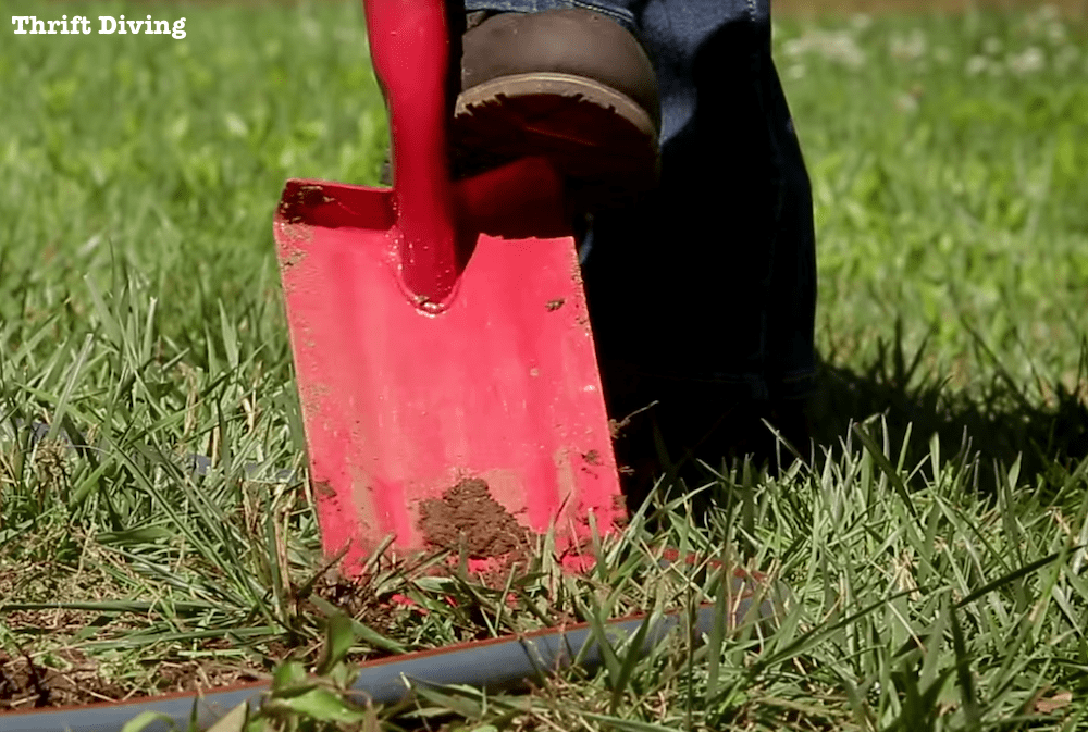 How to Create Landscape Beds - Dig out unwanted grass after creating the shape of landscape beds