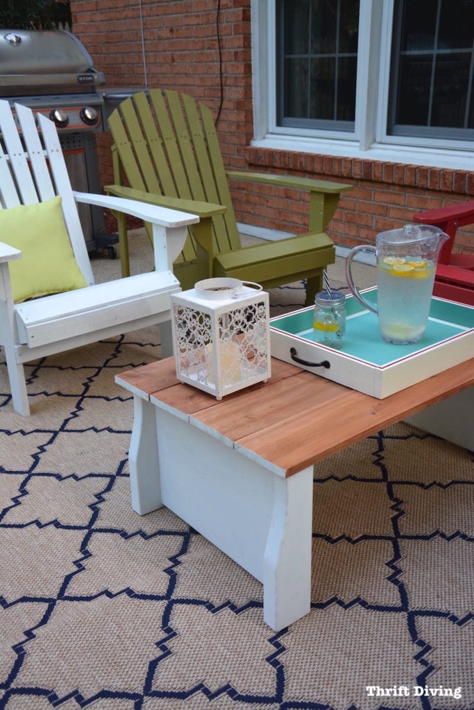 Patio Makeover Idea - Create walkway and painted Adirondack chairs - Thrift Diving69