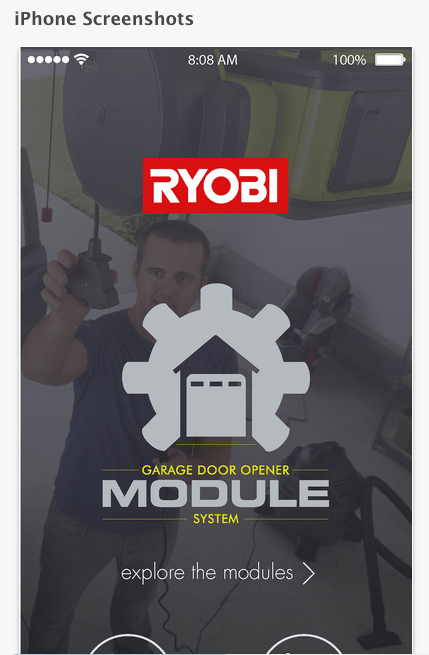 RYOBI Garage Door Opener App