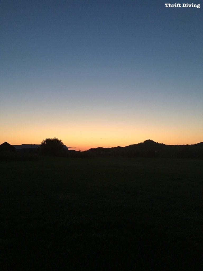 Sunset after filming