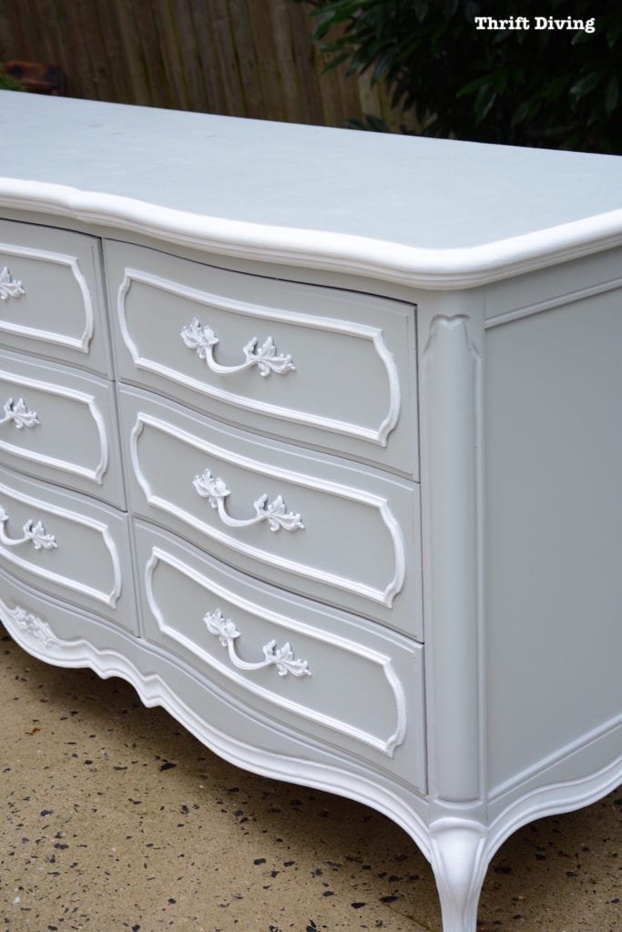 DIY dresser makeover French Provincial from the thrift store - Thrift Diving - AFTER