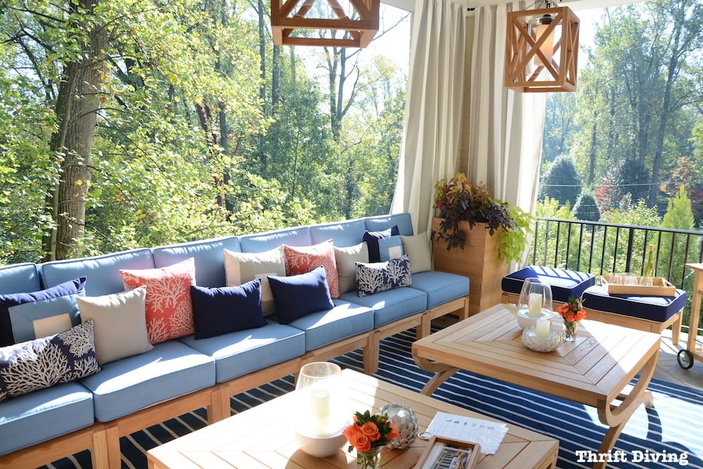DC Design House Gorgeous Patio in Blues and Coral