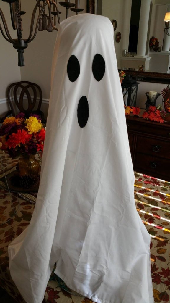 How to Make Halloween Ghost Lights For Your Front Porch - AFTER - Thrift Diving