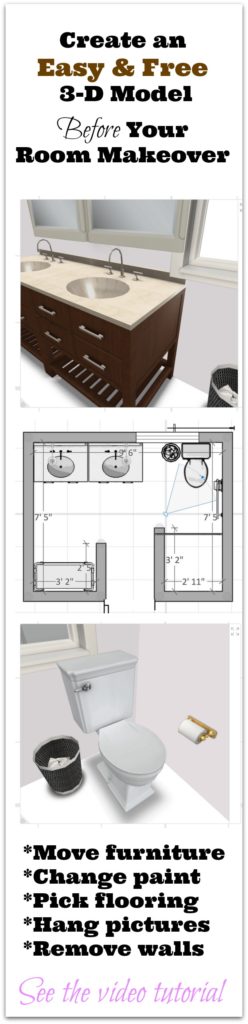 Create an easy and free 3D model of your room makeover before you get started - Great planning tool - Thrift Diving Blog