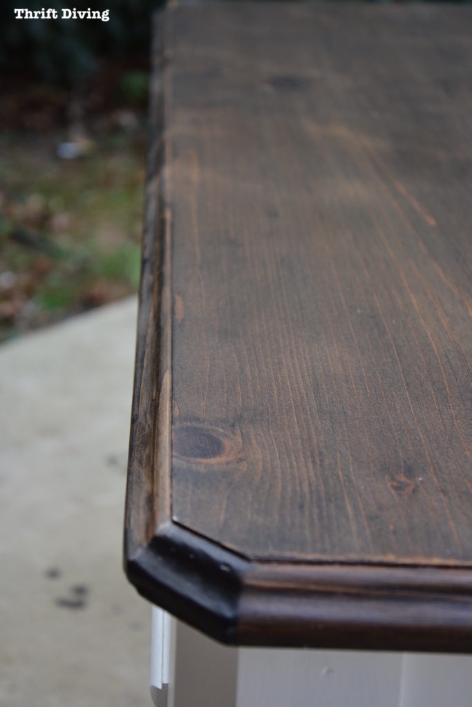 DIY Desk Makeover From the 80s - Restained Top 2 - Thrift Diving Blog