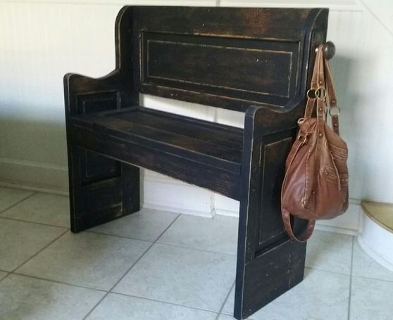 DIY bench from a door