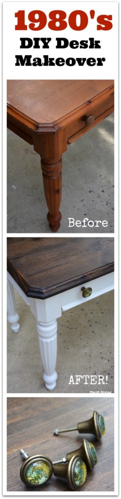 DIY desk makeover from the 1980's - Thrift Diving