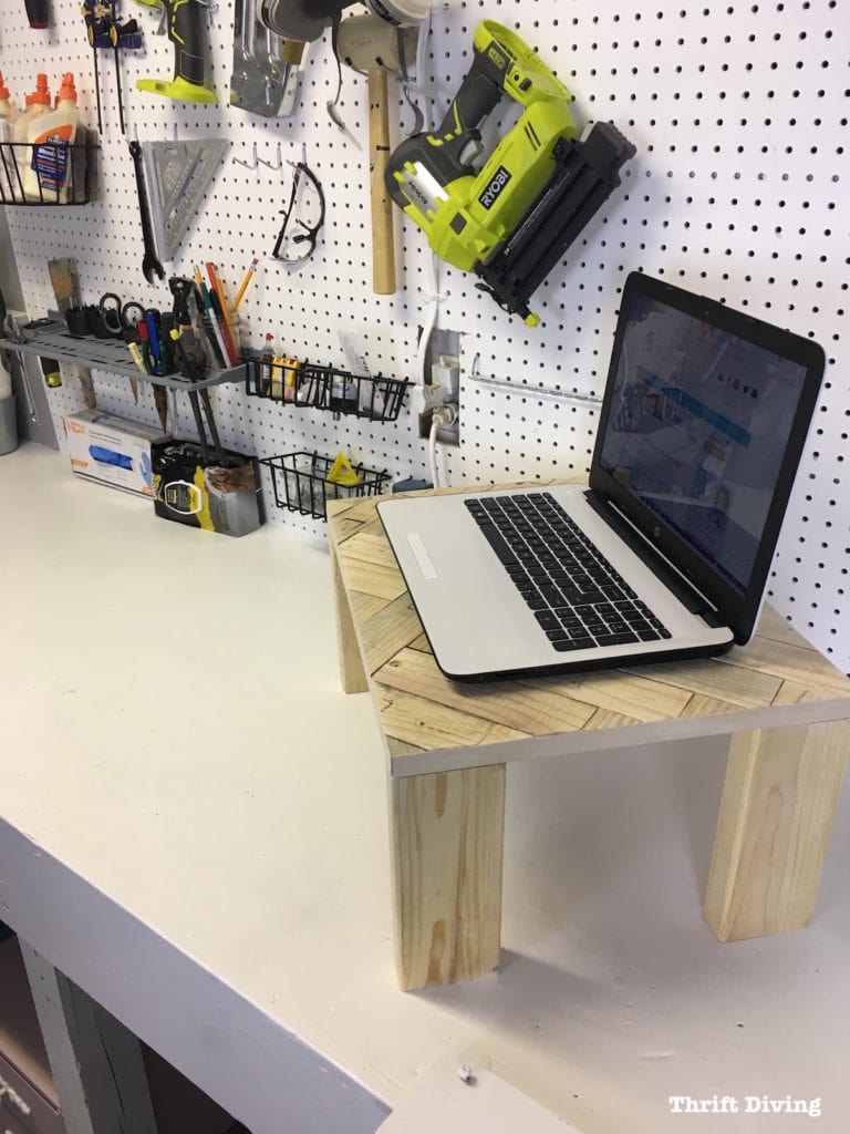 How to Make a DIY Herringbone Laptop Tray - AFTER