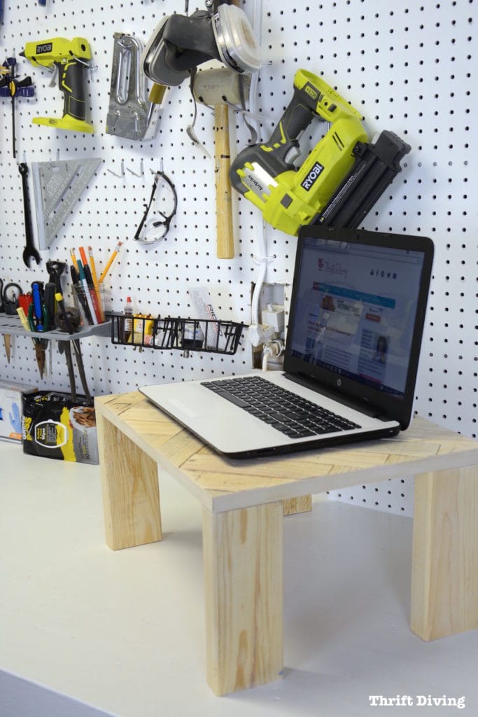 How to Make a DIY Herringbone Laptop Tray - Thrift Diving - - 695