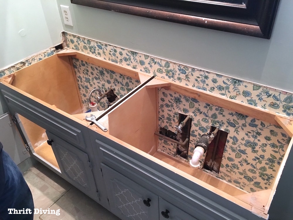How To Remove An Old Bathroom Vanity, Removing Ikea Bathroom Vanity Drawer