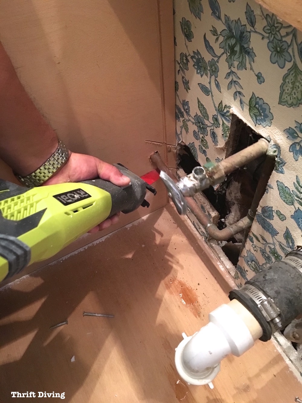 How to Remove an Old Bathroom Vanity Thrift Diving Blog