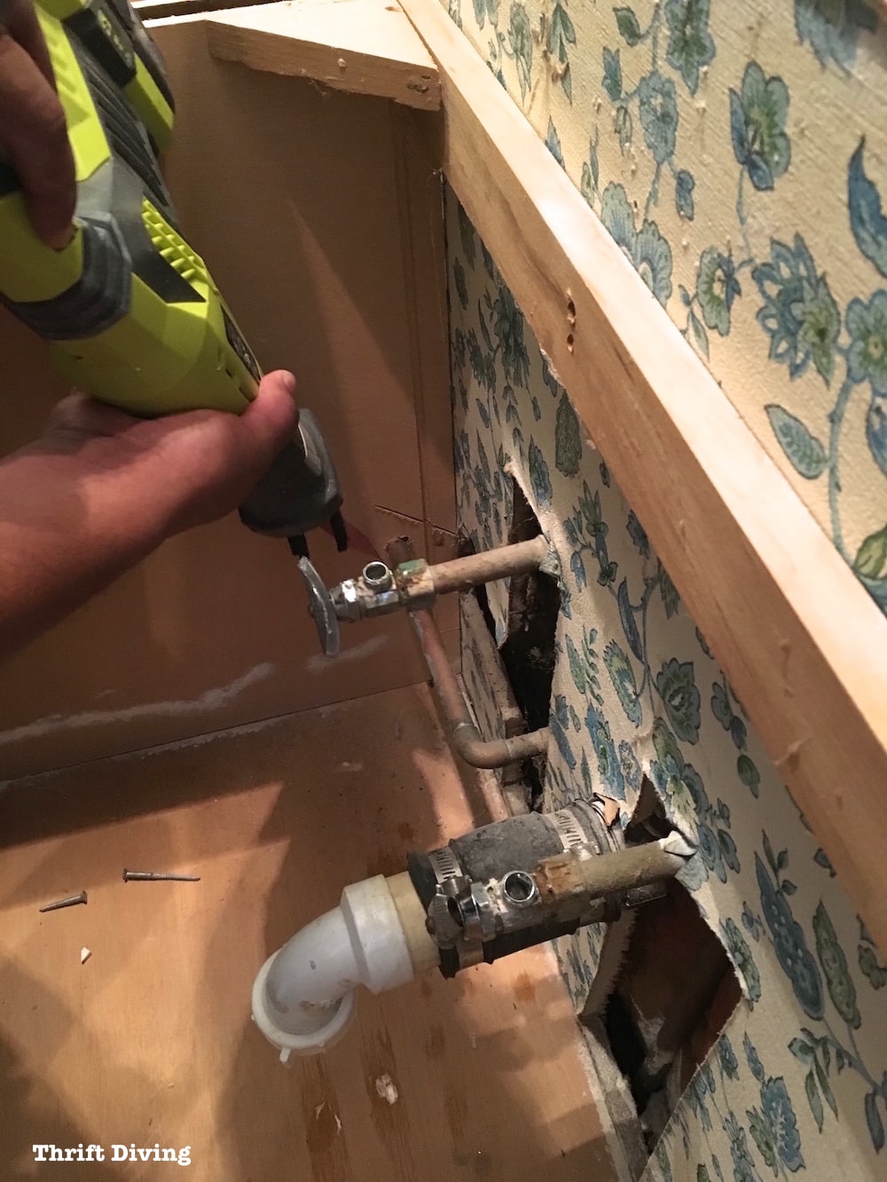 How to Remove an Old Bathroom Vanity Thrift Diving Blog