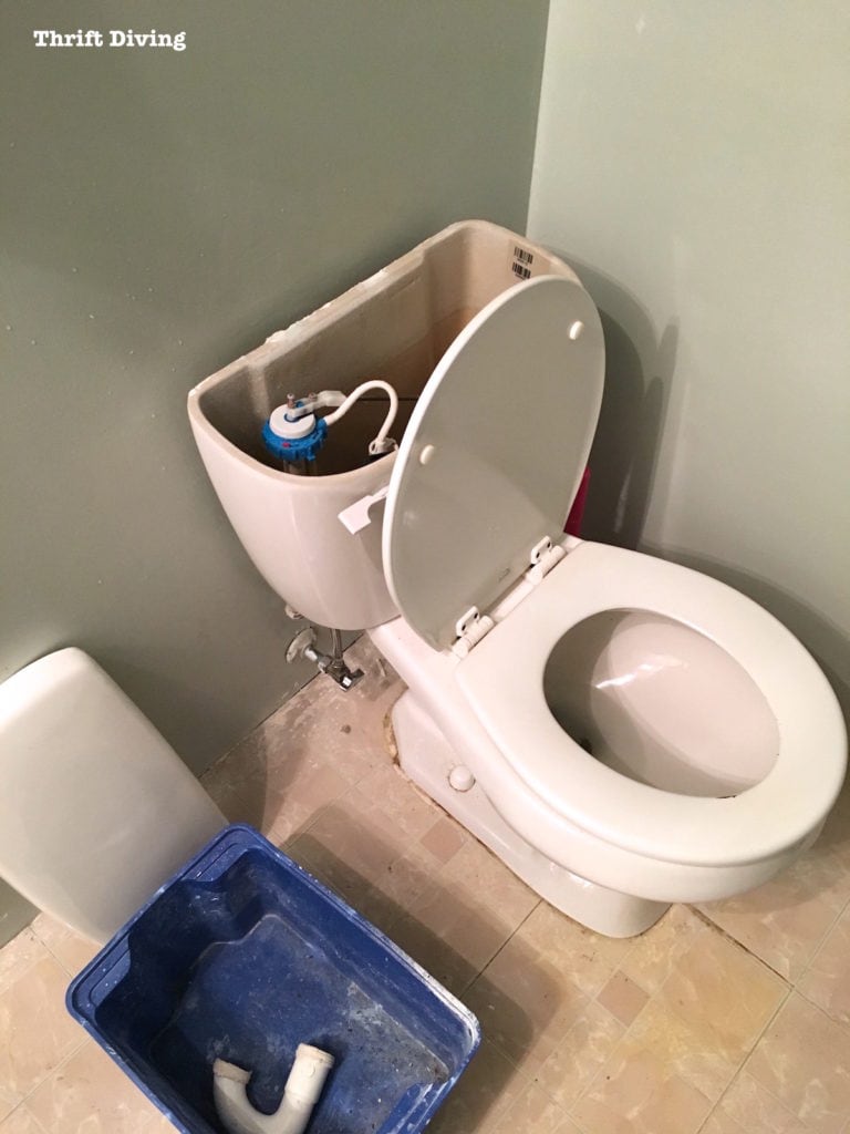 How to Remove a Toilet - Learn how to remove your old toilet yourself with these step-by-step instructions! - Thrift Diving