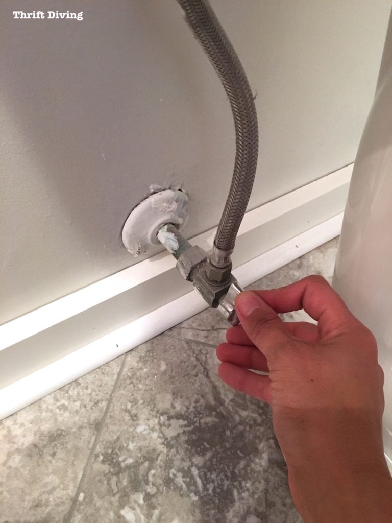 How to install a toilet yourself. Stop paying for plumbers - Check for water leaks after reconnecting the water line. - Thrift Diving