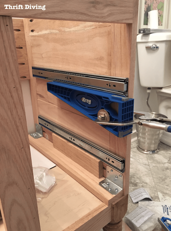 Build-a-DIY-bathroom-vanity-adding-drawer-slides
