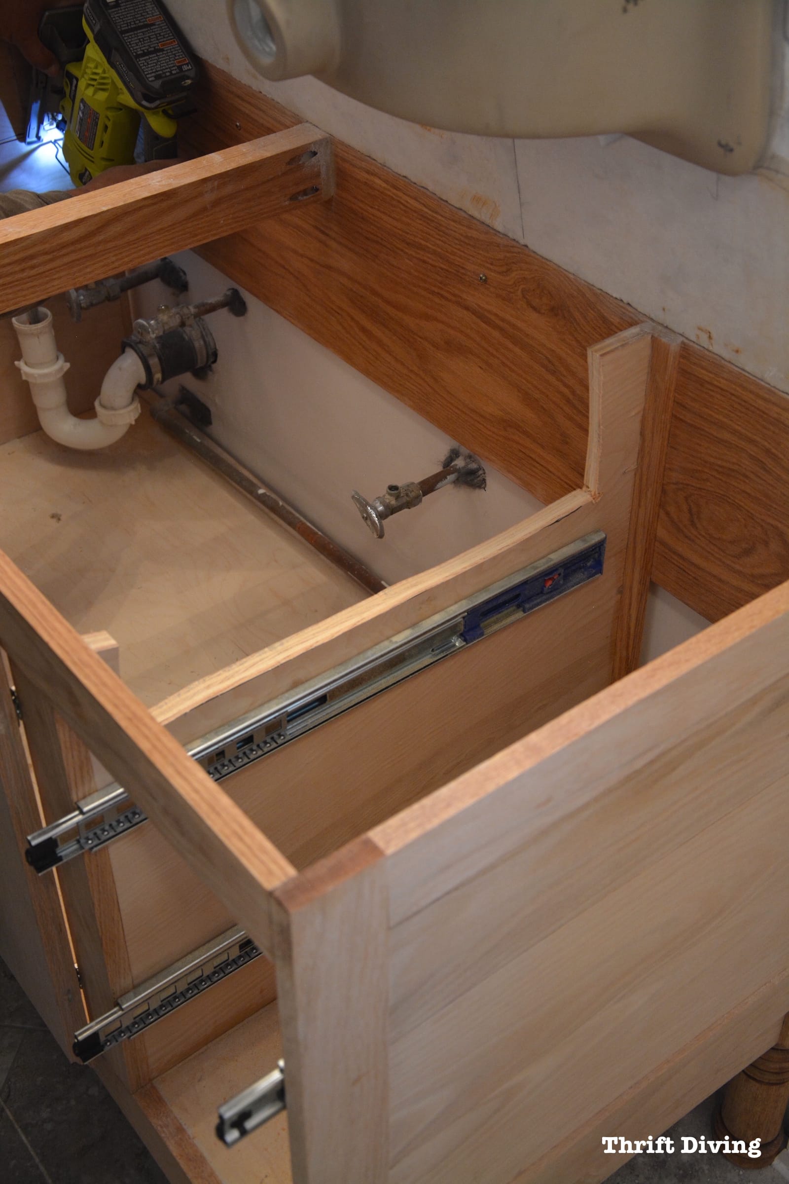 Build-a-DIY-bathroom-vanity-adding-granite-countertop-Thrift-Diving -8368