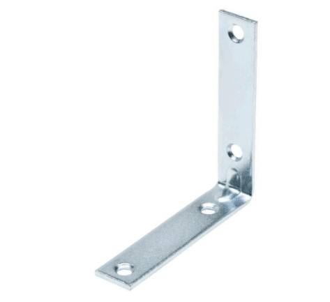 L-shaped brackets for securing a desk top to cabinets