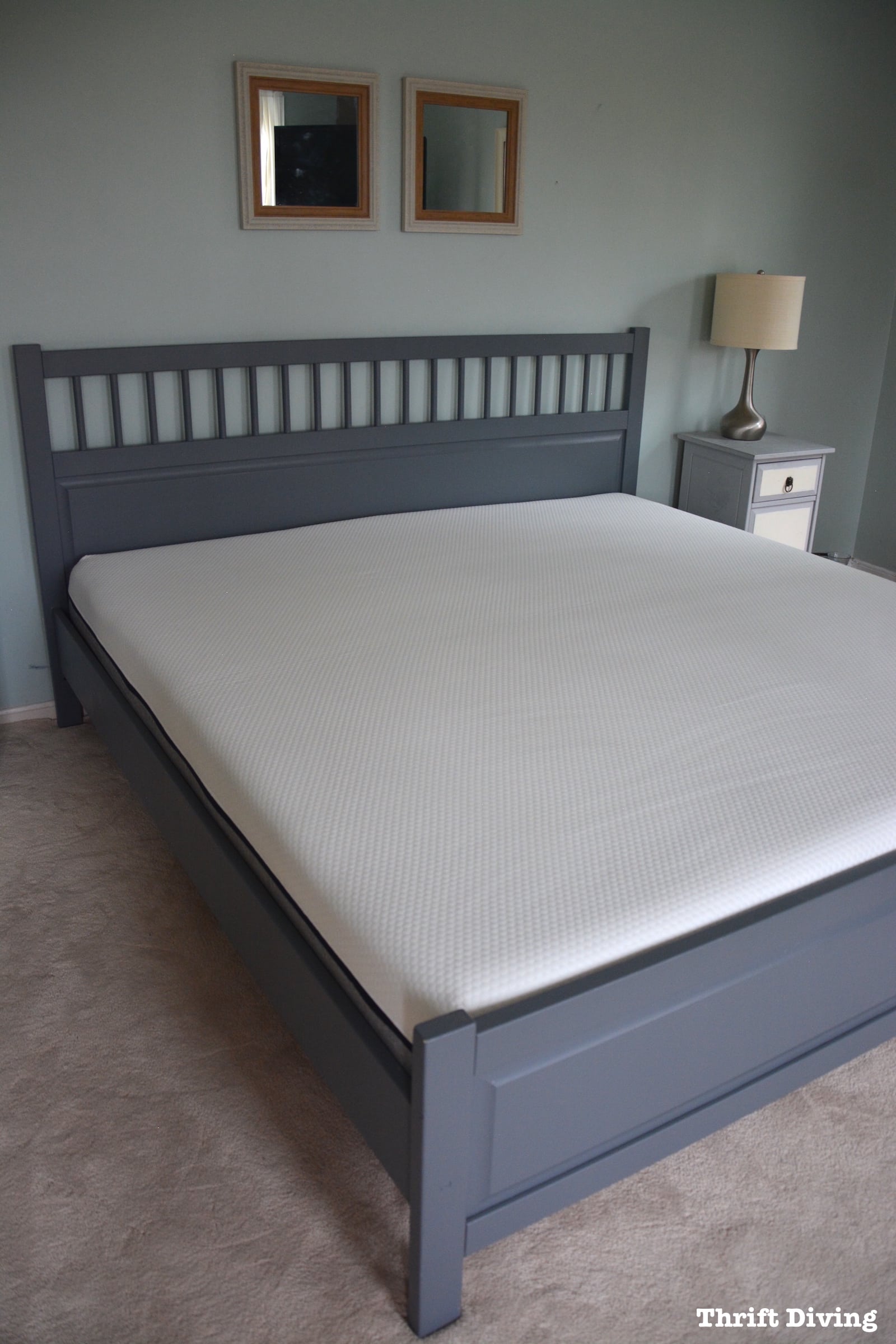Lull Mattress Review and painted IKEA bed frame - AFTER - Thrift Diving