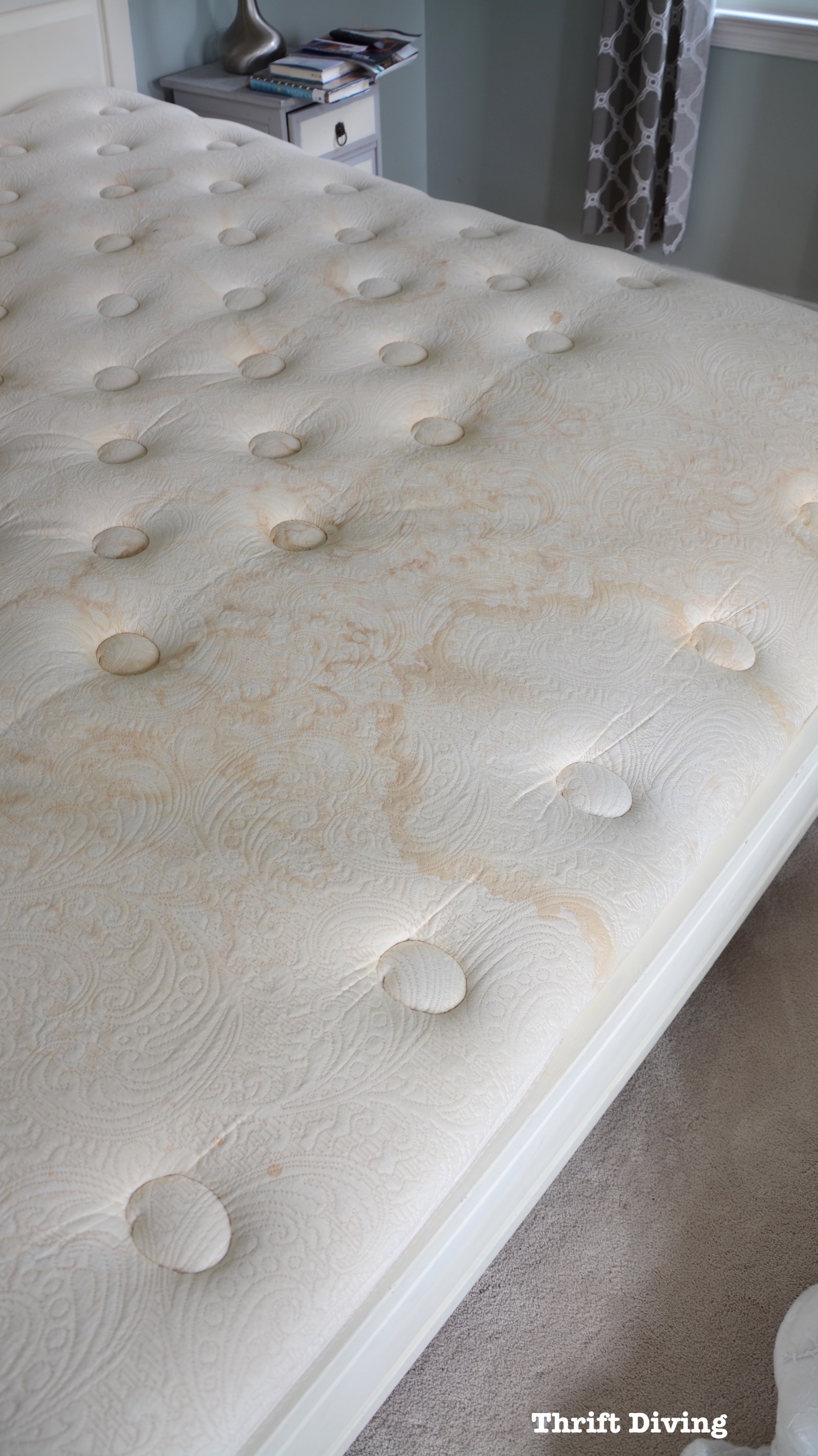 Lull Mattress Review and painted IKEA bed frame - Nasty mattress - Thrift Diving