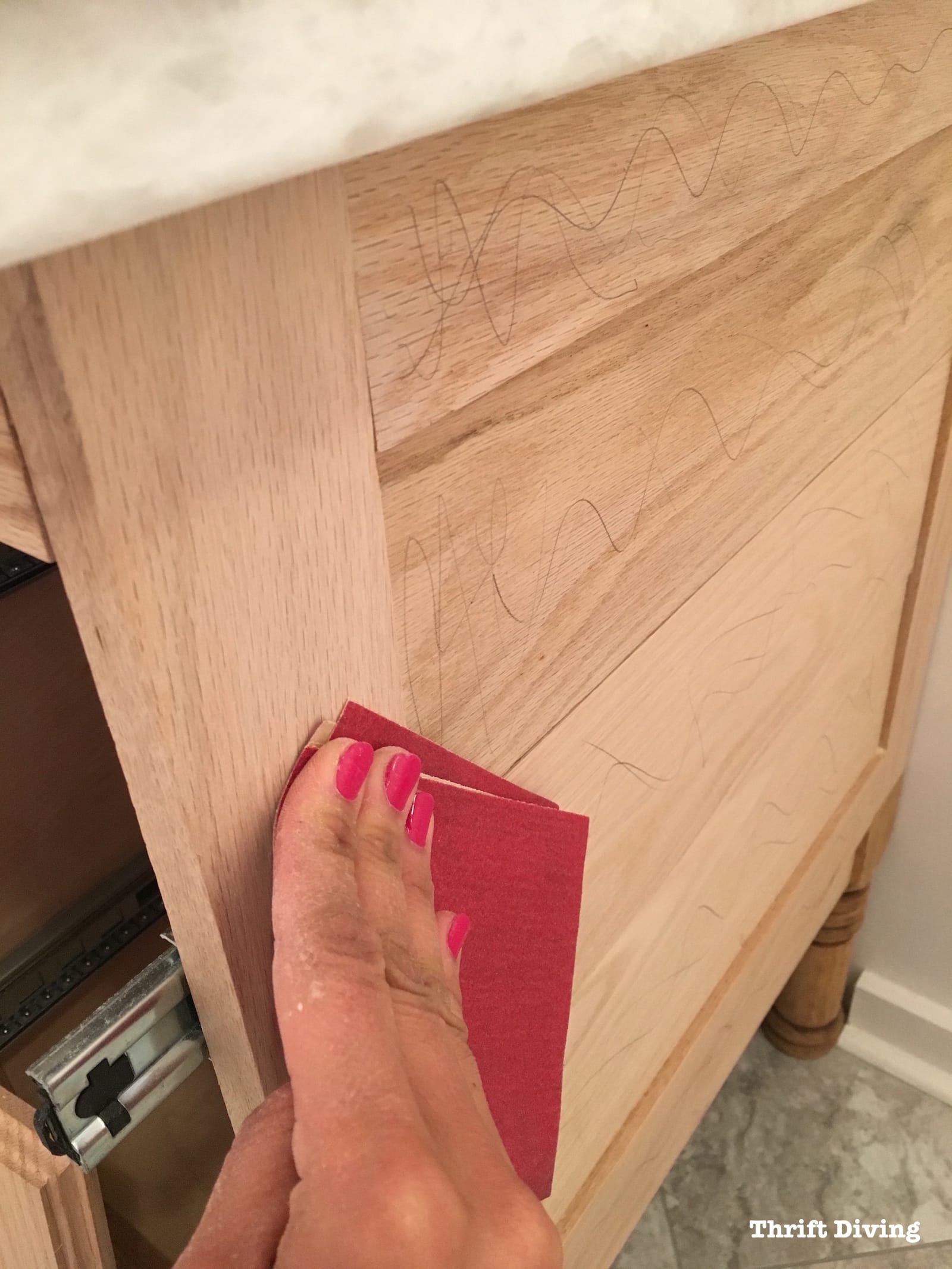 Build-a-DIY-bathroom-vanity-how-to-finish-oak - 914