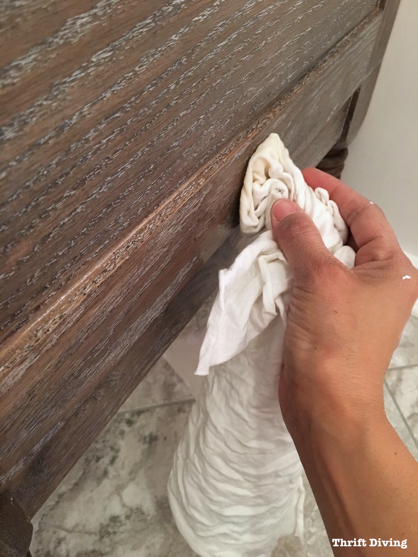 Build-a-DIY-bathroom-vanity-how-to-finish-oak - Fiddes and sons wax finish