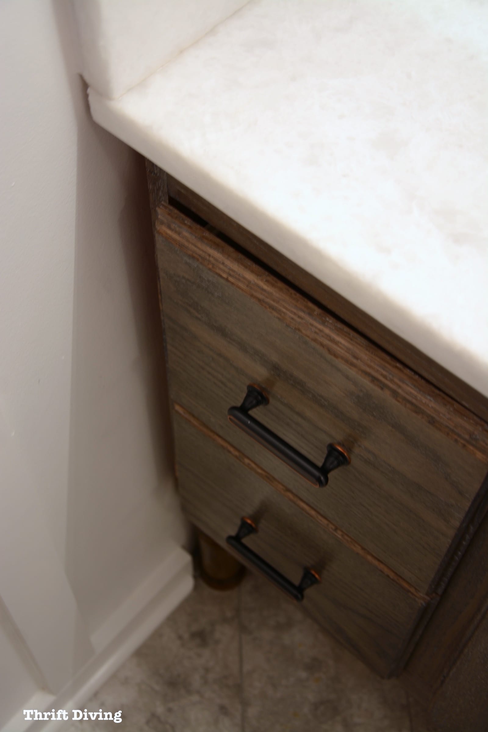 Lavender bathroom makeover - New vanity that I built from scratch. - Thrift Diving