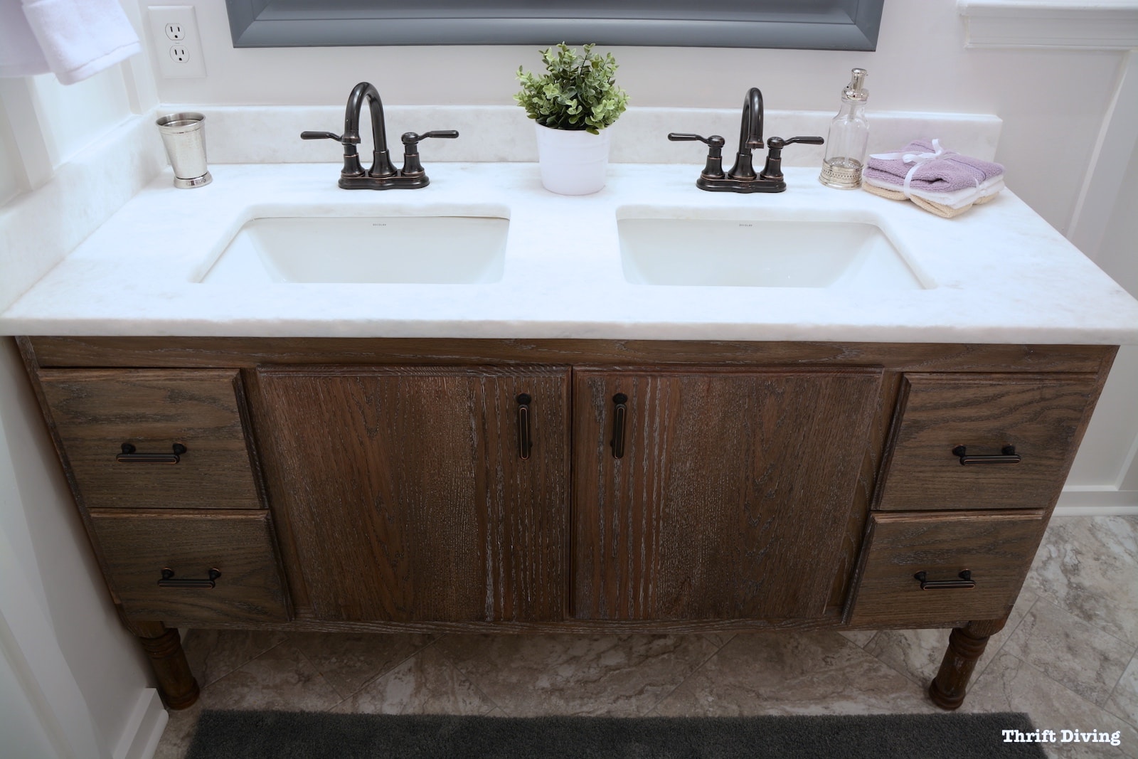 Build a DIY Bathroom Vanity – Part 7 – Finishing the Oak Vanity