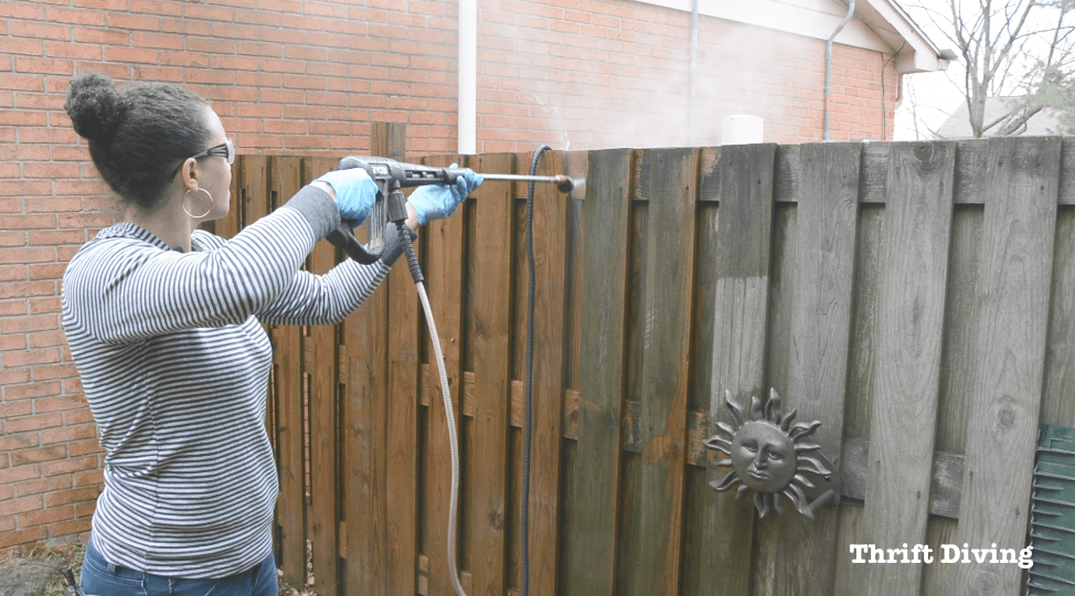 Pressure washed fence