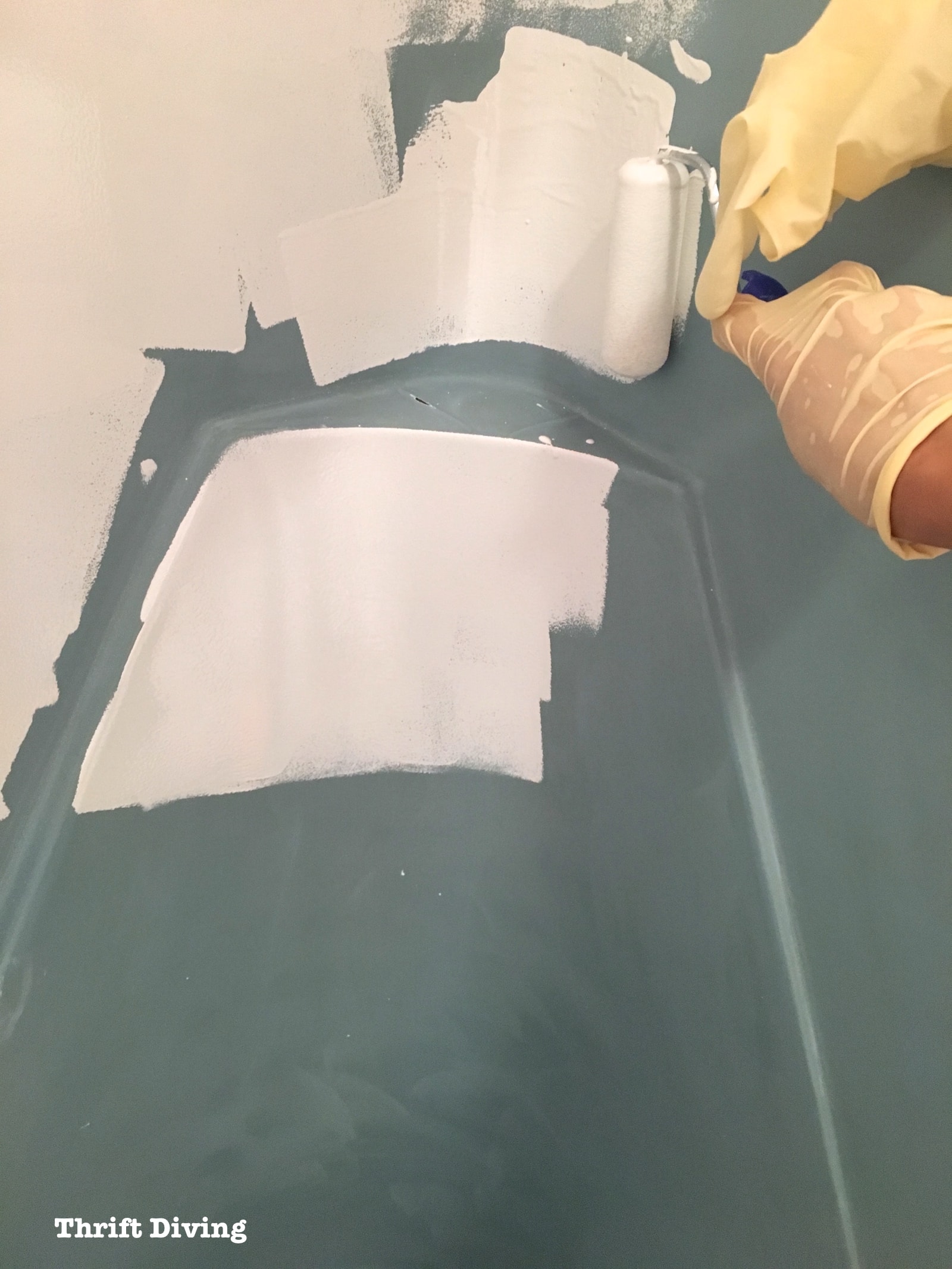 Shower-and-tub-refinishing-how-to-paint-a-shower-tub - Thrift Diving Blog - 1810