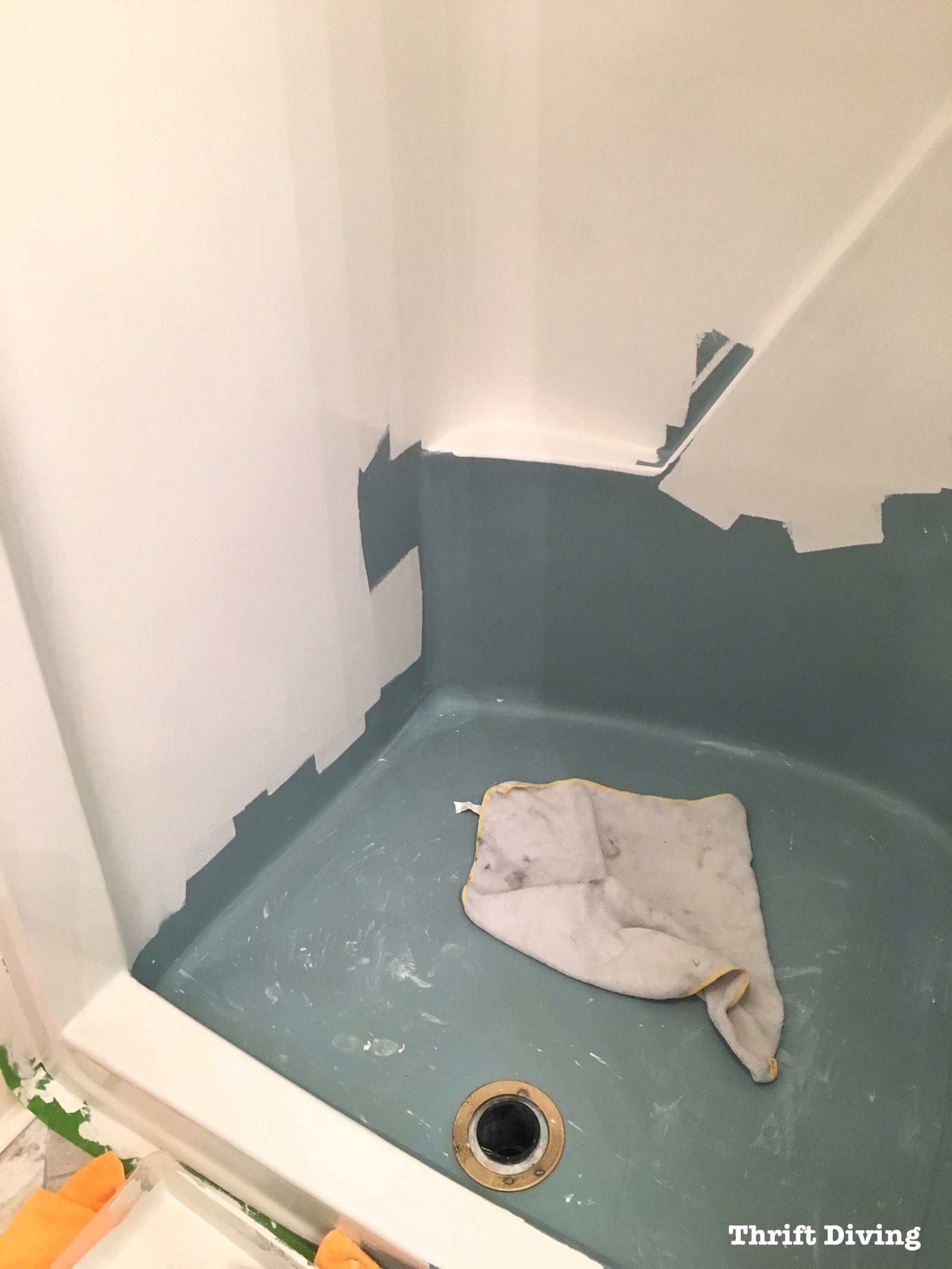 Shower-and-tub-refinishing-how-to-paint-a-shower-tub - Thrift Diving Blog - 1814